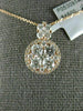 ESTATE LARGE 1.26CT DIAMOND 18KT ROSE GOLD CLASSIC CLUSTER CIRCULAR HALO PENDANT