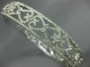 WIDE 1.79CT DIAMOND 18KT WHITE GOLD 3D OPEN FILIGREE MULTI HEART BANGLE BRACELET