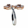 LARGE 2.39CT WHITE & PINK DIAMOND 18KT WHITE & ROSE GOLD FLOWER CRISS CROSS RING