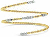 ESTATE WIDE .85CT DIAMOND 18K WHITE & YELLOW GOLD SNAKE FLEXIBLE BANGLE BRACELET
