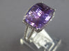 6.31CT DIAMOND & AAA AMETHYST 14KT WHITE GOLD RECTANGULAR HALO FILIGREE FUN RING