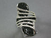 EXTRA LARGE 4.40CT WHITE & BLACK DIAMOND 14KT WHITE GOLD 3D CRISS CROSS FUN RING