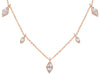 .57CT DIAMOND 14K ROSE GOLD ROUND & BAGUETTE MARQUISE SHAPE BY THE YARD NECKLACE