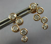 ESTATE 0.87CT DIAMOND 18KT ROSE GOLD ETOILE BEZEL ZIG ZAG WAVE HANGING EARRINGS