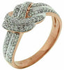 ESTATE .42CT DIAMOND 14KT WHITE & ROSE GOLD 3D DOUBLE ROW LOVE KNOT FUN RING
