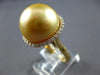 EXTRA LARGE .44CT DIAMOND & AAA GOLDEN SOUTH SEA PEARL 18K YELLOW GOLD HALO RING