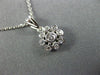 ESTATE .20CT DIAMOND 14KT WHITE GOLD 3D FLOWER BEZEL FLOATING PENDANT #25926