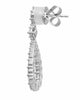 1.77CT DIAMOND 18K WHITE GOLD ROUND GRADUATING TEAR DROP FLOWER HANGING EARRINGS