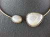LARGE 1.10CT DIAMOND & AAA MOTHER OF PEARL 14KT ROSE GOLD HALO CHOKER NECKLACE