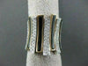 ANTIQUE WIDE 1.40CT DIAMOND & ONYX 18KT WHITE & ROSE MULTI ROW RING #0XRG5726T-A