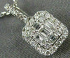 ESTATE .31CT DIAMOND 18K WHITE GOLD 3D CLUSTER INVISIBLE SQUARE FLOATING PENDANT