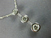 ESTATE .50CT DIAMOND 14KT WHITE GOLD 3 STONE PAST PRESENT FUTURE PENDANT #1718
