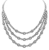 EXTRA LARGE 22.97CT DIAMOND 18KT WHITE GOLD 3D ROUND & BAGUETTE OVAL NECKLACE
