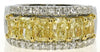 LARGE 3.34CT WHITE & FANCY YELLOW DIAMOND 18KT 2 TONE GOLD 3D ANNIVERSARY RING