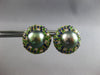 3.87CT DIAMOND & AAA SAPPHIRE & TSAVORITE & AAA PEARL 18KT YELLOW GOLD EARRINGS