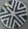ESTATE LARGE 3.70CT DIAMOND & AAA SAPPHIRE 18K WHITE GOLD 3D ROUND STAR PENDANT