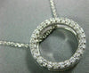 ESTATE .65CT DIAMOND 14KT WHITE GOLD 3D CLASSIC CIRCLE OF LIFE PENDANT #1072