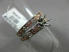 ESTATE 1.9CT DIAMOND 14KT WHITE & ROSE GOLD SEMI MOUNT ENGAGEMENT WEDDING RING