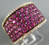 LARGE DIAMOND & AAA PINK SAPPHIRE 18KT ROSE GOLD 3D MULTI ROW SEMI ETERNITY RING
