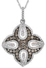 1.02CT WHITE & CHOCOLATE FANCY DIAMOND 14K WHITE GOLD 3D GEOMETRICAL FUN PENDANT