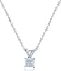 ESTATE .62CT DIAMOND 14KT WHITE GOLD 3D PRINCESS CUT SOLITAIRE FLOATING PENDANT
