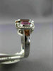 ESTATE WIDE 2.57CT DIAMOND & MULTI COLOR SAPPHIRE 18K WHITE GOLD ENGAGEMENT RING