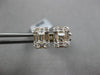 .97CT DIAMOND 18K YELLOW GOLD ROUND & BAGUETTE CLUSTER INVISIBLE SQUARE EARRINGS