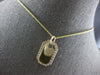 ESTATE .40CT DIAMOND 14K YELLOW GOLD 3D CLASSIC OCTAGON DOG TAG FLOATING PENDANT