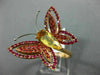 ESTATE LARGE 2.05CT MULTI GEM 18KT WHITE & ROSE GOLD HANDCRAFTED BUTTERFLY RING