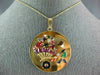 ANTIQUE 10.15CT DIAMOND & AAA GEM 14KT YELLOW GOLD 3D CIRCULAR FUN PENDANT #1971