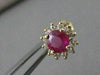 ANTIQUE 2.15CTW DIAMOND RUBY 14KT YLW GOLD ROUND CLUSTER PUSHBACK EARRINGS #1765