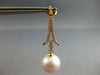 ESTATE LARGE .57CT DIAMOND & SOUTH SEA PEARL 18KT ROSE GOLD CHANDELIER EARRINGS