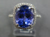 1.75CT DIAMOND &AAA TANZANITE 18K WHITE GOLD OVAL HALO ETERNITY ENGAGEMENT RING