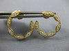 ESTATE .62CT DIAMOND 18KT YELLOW GOLD MULTI LEAF SIDEWAYS HOOP HANGING EARRINGS