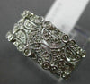 ESTATE WIDE .33CT DIAMOND 14K WHITE GOLD OPEN FILIGREE MILGRAIN ANNIVERSARY RING