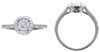 ESTATE .42CT DIAMOND 18KT WHITE GOLD 3D ROUND CLUSTER HALO FRIENDSHIP LOVE RING