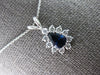 1.05CT DIAMOND & AAA SAPPHIRE 14KT WHITE GOLD PEAR SHAPE & ROUND PENDANT #27924