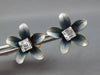 LARGE .33CT DIAMOND & BLUE ENAMEL 18KT YELLOW GOLD SQUARE FLOWER STUD EARRINGS