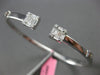 WIDE .72CT DIAMOND 18KT WHITE GOLD 3D ROUND & BAGUETTE FLEXIBLE BANGLE BRACELET