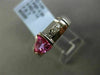1.12CT ROUND DIAMOND & AAA TRILLION PINK SAPPHIRE 14K WHITE GOLD SEMI BEZEL RING