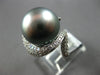 LARGE .84CT DIAMOND & AAA TAHITIAN PEARL 18K WHITE GOLD MULTI ROW SWIRL FUN RING