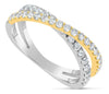 ESTATE .70CT DIAMOND 18KT 2 TONE GOLD CLASSIC CRISS CROSS INFINITY LOVE RING