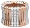 LARGE 1.87CT DIAMOND 18K WHITE & ROSE GOLD 3D MULTI ROW ETERNITY BAMBOO FUN RING