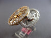 EXTRA LARGE 3.80CT DIAMOND 18KT WHITE ROSE GOLD DOUBLE OVAL FLORAL COCKTAIL RING