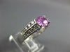 ESTATE 2.57CT DIAMOND & AAA PINK SAPPHIRE 18K WHITE GOLD SIDEWAY ENGAGEMENT RING