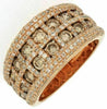 ESTATE WIDE 2.2CT WHITE & CHOCOLATE FANCY DIAMOND 14K ROSE GOLD ANNIVERSARY RING