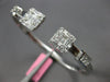 WIDE 1.47CT DIAMOND 18K WHITE GOLD 3D ROUND & BAGUETTE INVISIBLE BANGLE BRACELET