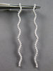 LARGE 1.0CT DIAMOND 14KT WHITE GOLD 3D CLASSIC ELONGATED WAVE HANGING EARRINGS