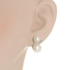 0.06CT DIAMOND & AAA SOUTH SEA PEARL 18KT WHITE GOLD CLASSIC FUN HANGING EARRINGS