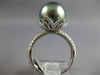 LARGE .55CT DIAMOND & AAA TAHITIAN PEARL 18KT WHITE GOLD FLOWER ENGAGEMENT RING